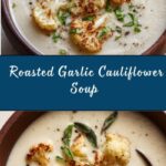 Roasted Garlic Cheddar Cauliflower Soup Recipe