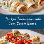 Chicken Enchiladas with Sour Cream White Sauce Recipe