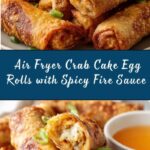 Air Fryer Crab Cake Egg Rolls with Fire Sauce Recipe