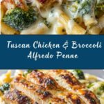 Tuscan Chicken with Creamy Broccoli Alfredo Penne Recipe