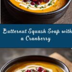 Roasted Butternut Squash Soup with Cream Cheese and Cranberries Recipe