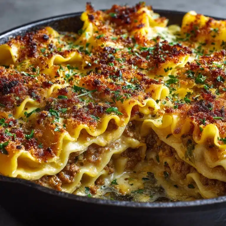 Smoky Skillet Lasagna with Crispy Lentils Recipe