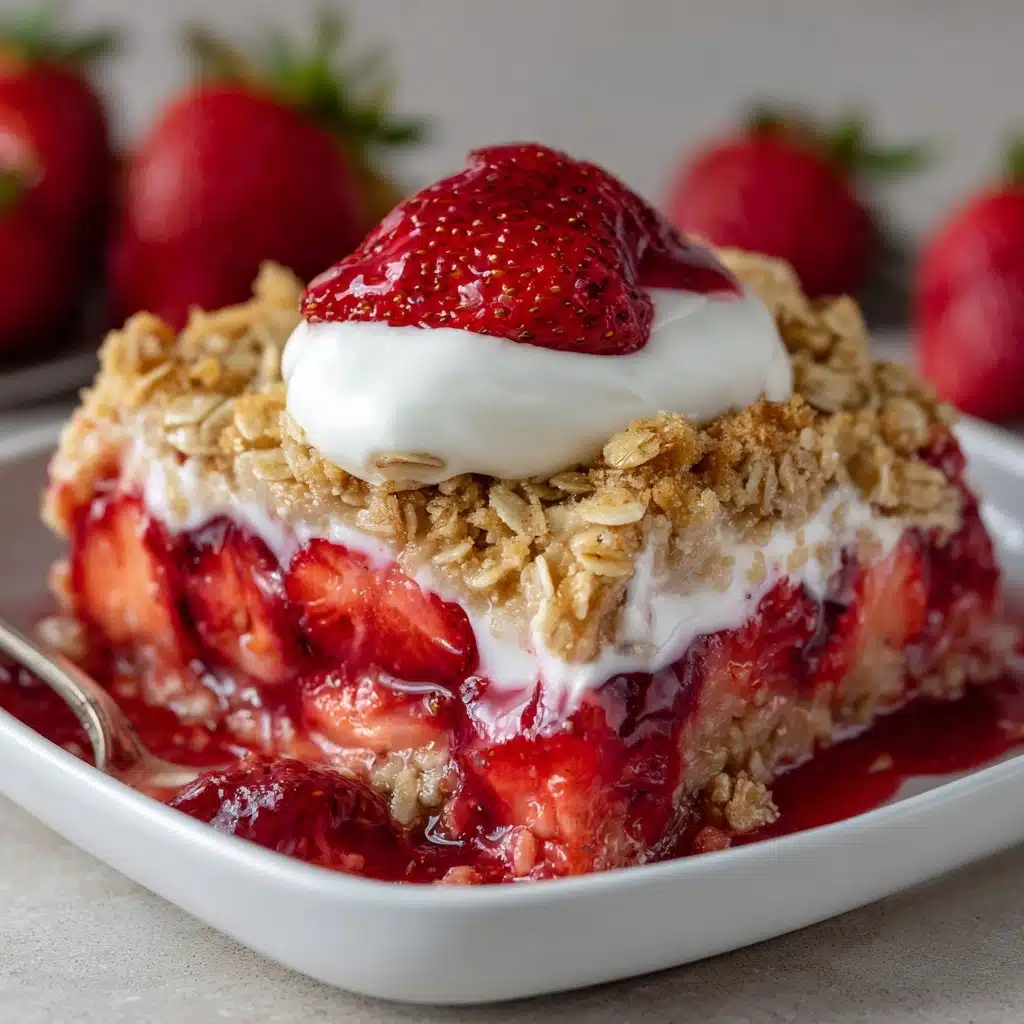 Strawberry Rhubarb Baked Oatmeal Recipe - Recipe Image