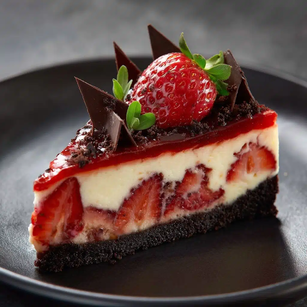 Chocolate Strawberry Swirl Cheesecake Recipe - Recipe Image