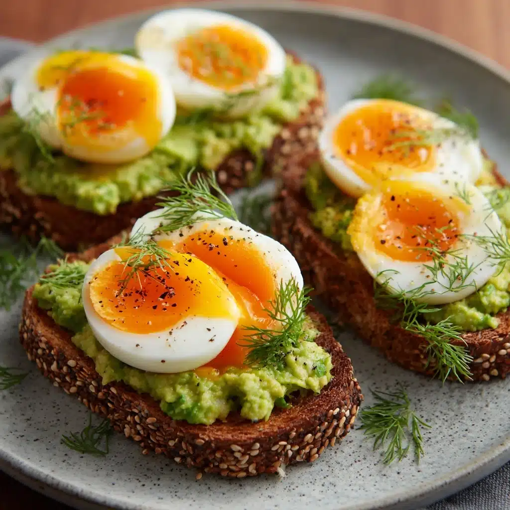 Avocado Toast with Soft-Boiled Eggs and Dill Recipe - Recipe Image