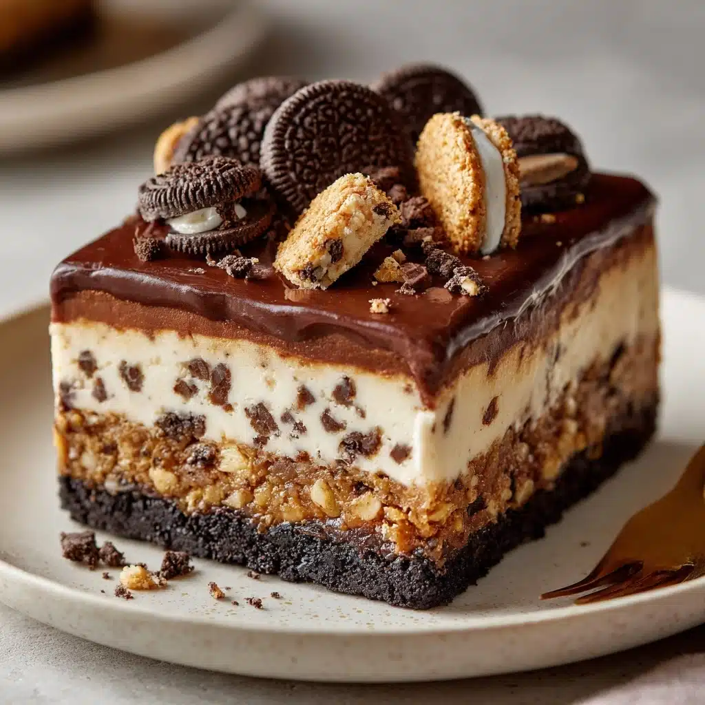 Brownie Layered Cookie Dough Cheesecake Recipe - Recipe Image
