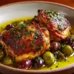 Crispy Chicken Thighs Over Vinegar Beans Recipe