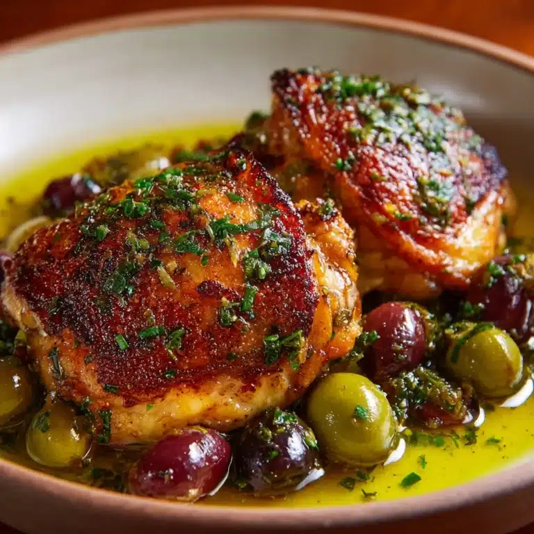 Crispy Chicken Thighs Over Vinegar Beans Recipe