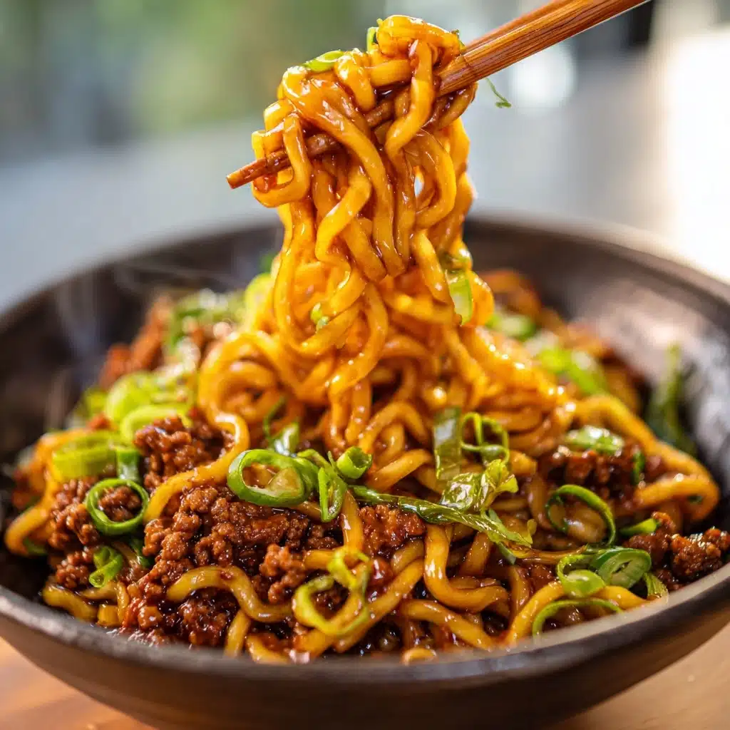Mongolian Ground Beef Noodles Recipe - Recipe Image
