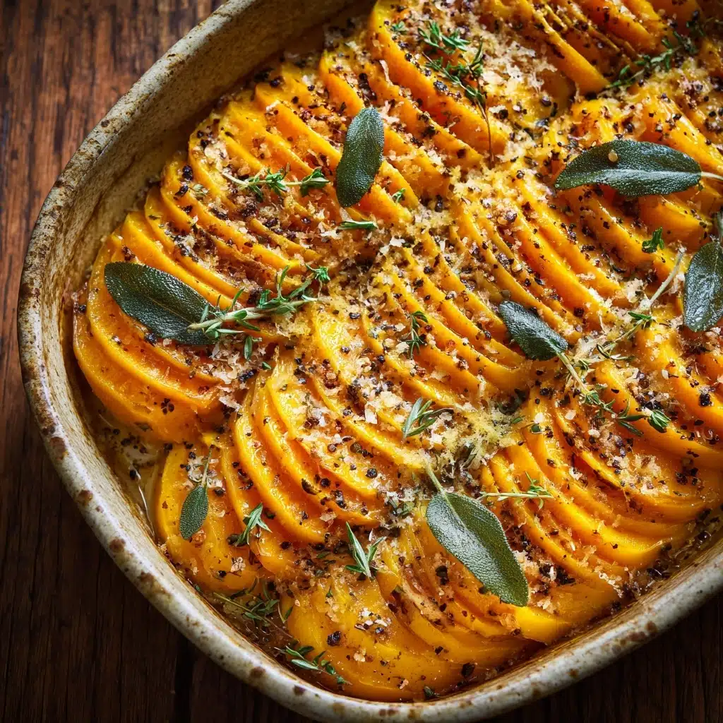 Roasted Hasselback Butternut Squash with Sage Butter Recipe - Recipe Image