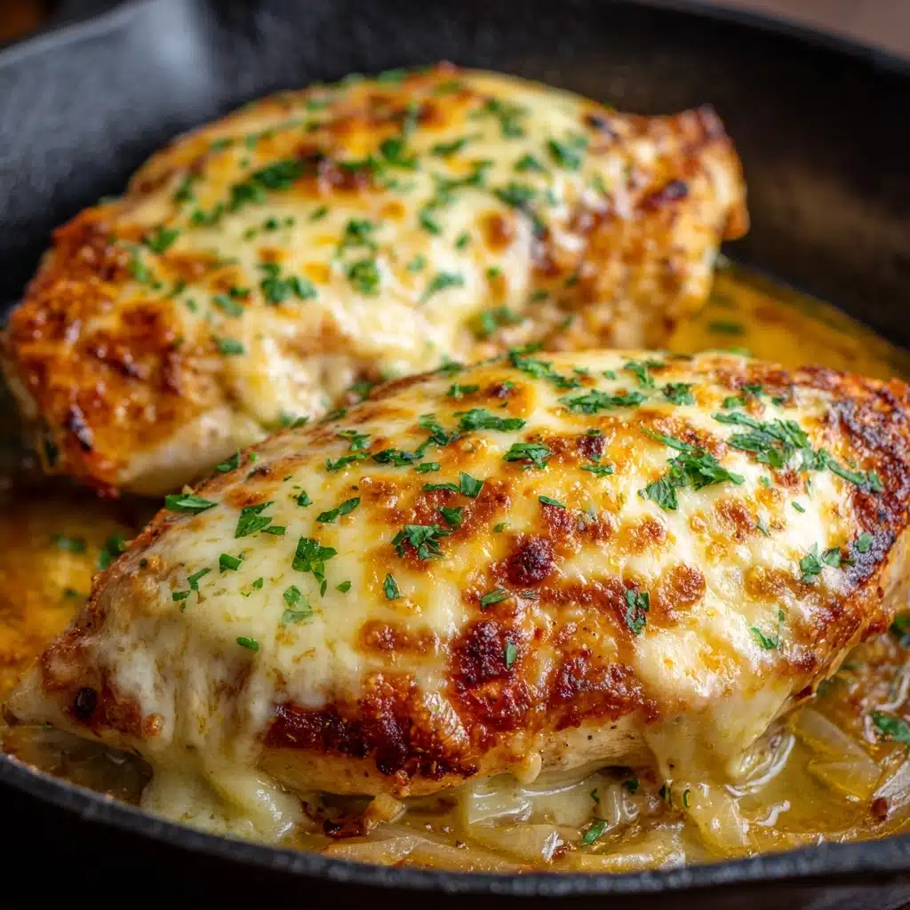 Easy One Pan French Onion Stuffed Chicken Recipe - Recipe Image