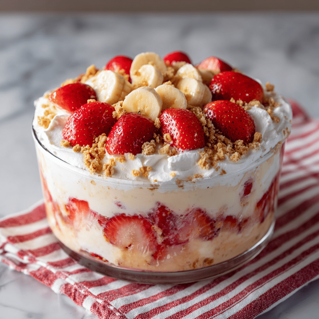 Strawberry Crunch Banana Pudding Recipe - Recipe Image