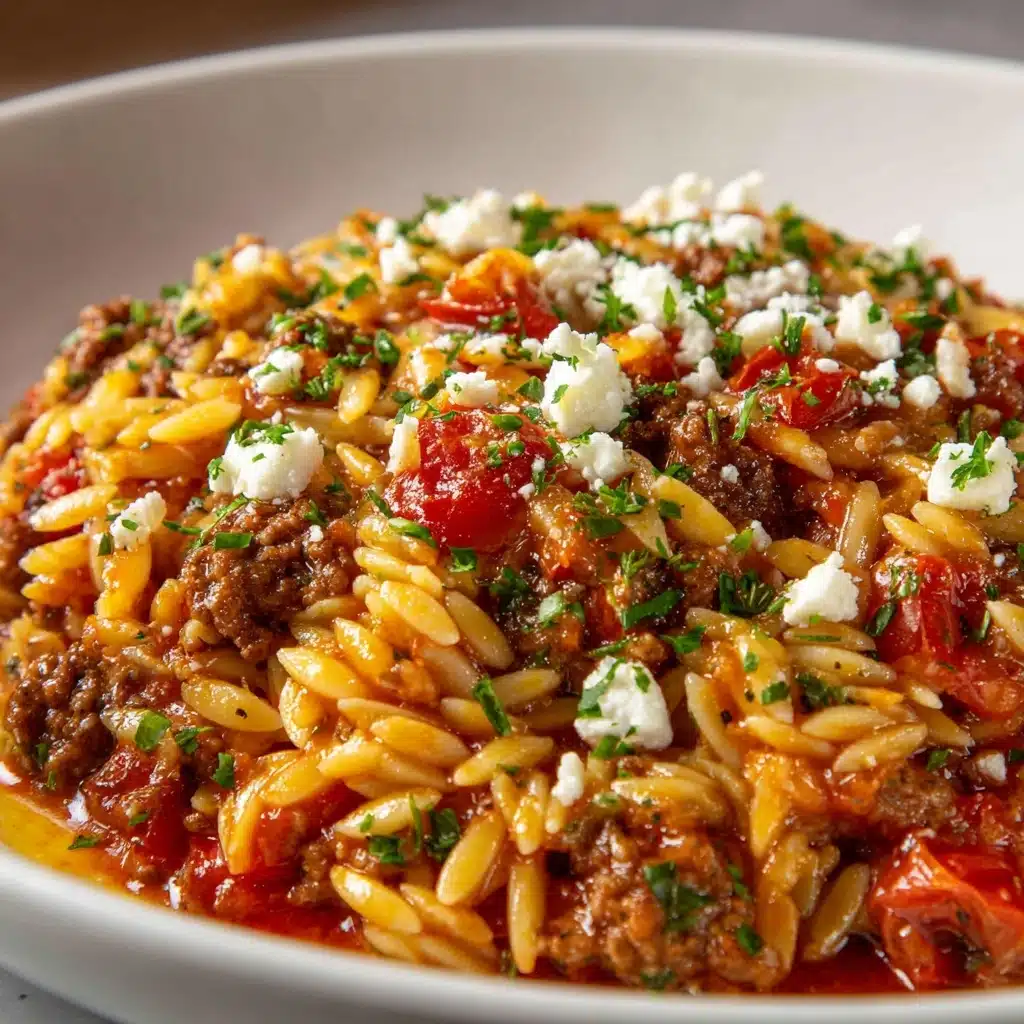 Greek-Style Orzo with Ground Beef Recipe - Recipe Image