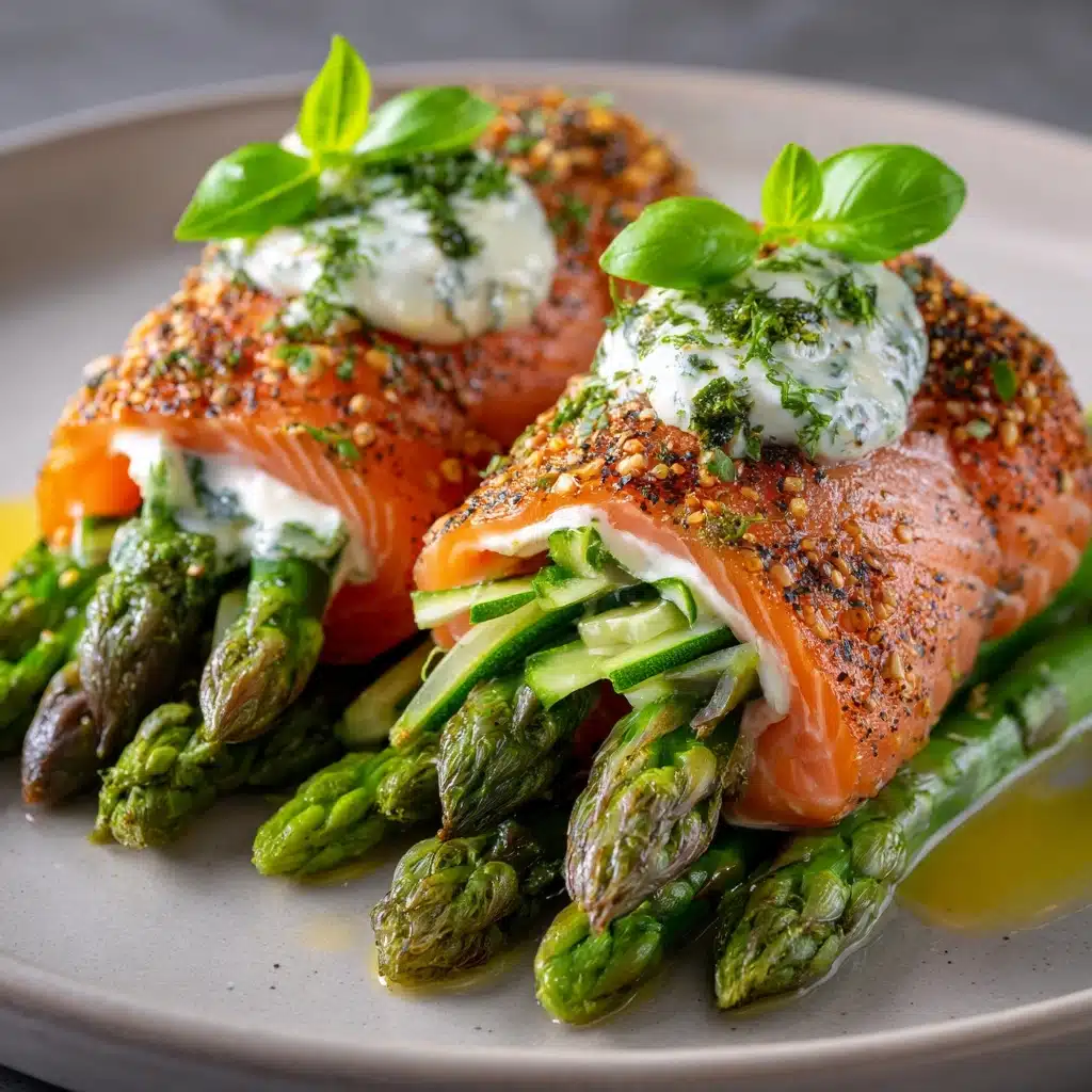 Asparagus and Lemon Basil Ricotta Salmon Rolls Recipe - Recipe Image