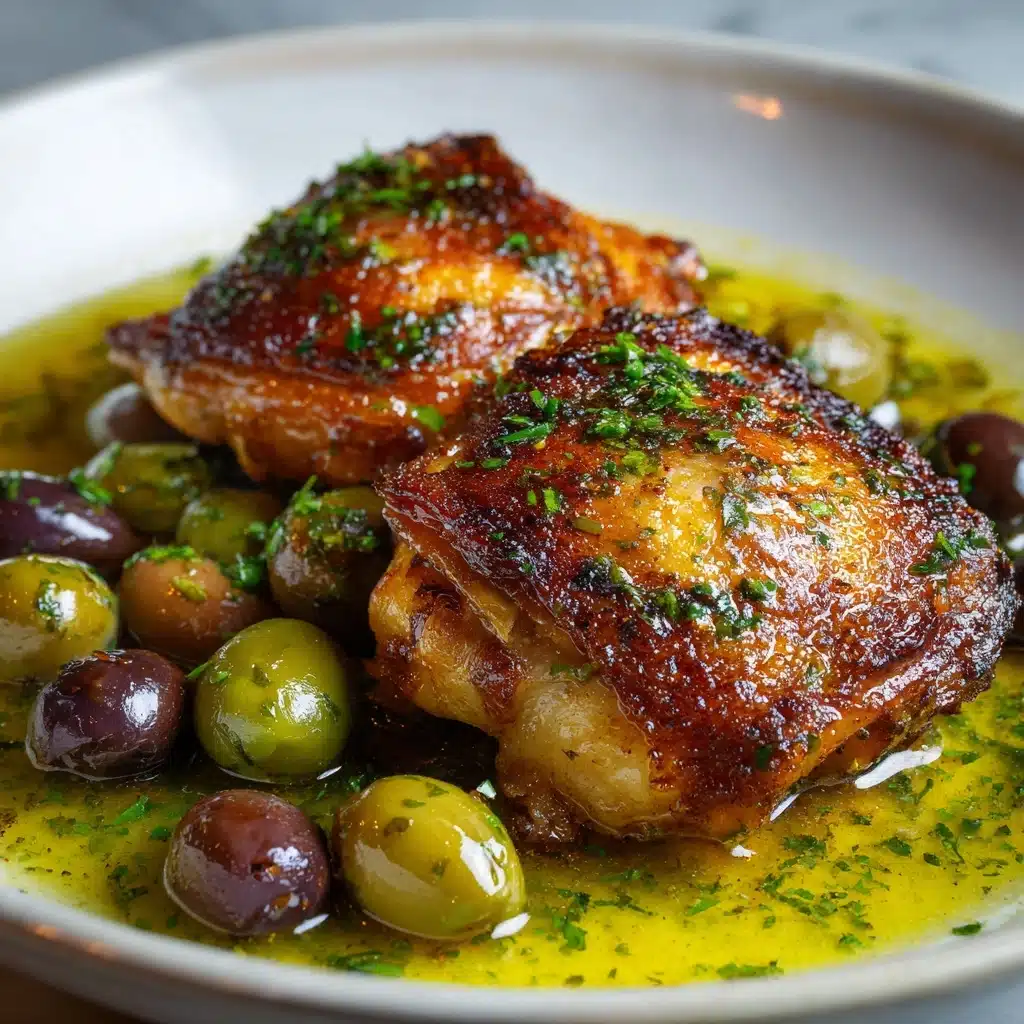 Crispy Chicken Thighs Over Vinegar Beans Recipe - Recipe Image