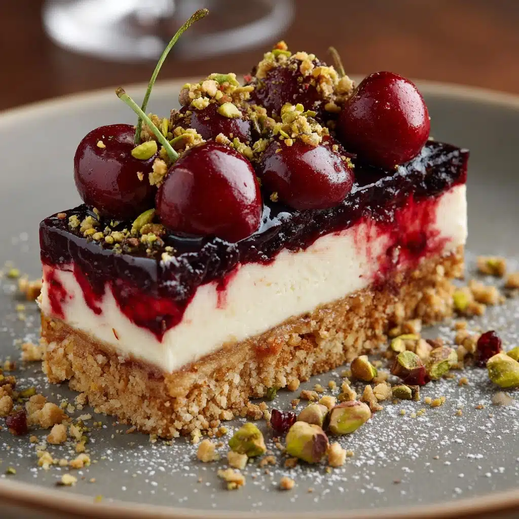 Heavenly Cherry Pistachio Cheesecake Bars Recipe