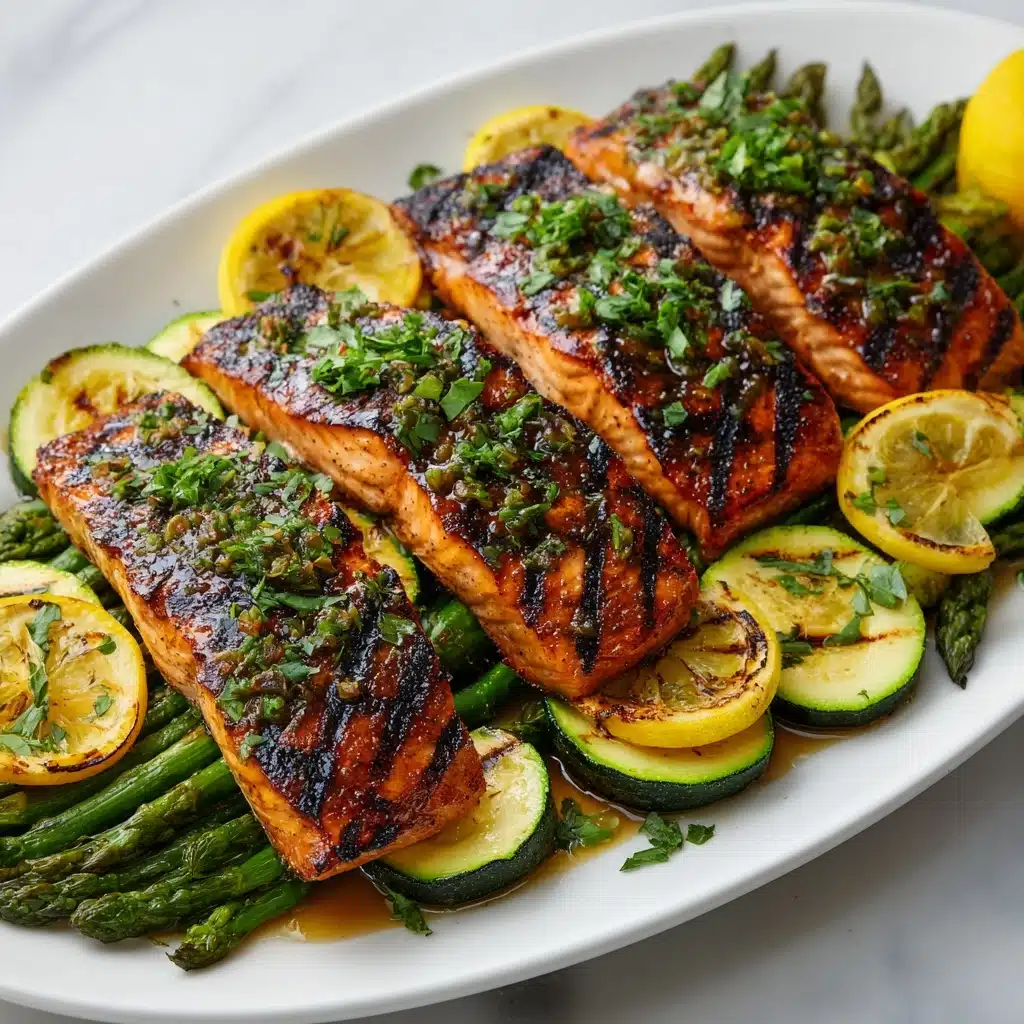 Grilled Salmon & Vegetables Recipe - Recipe Image