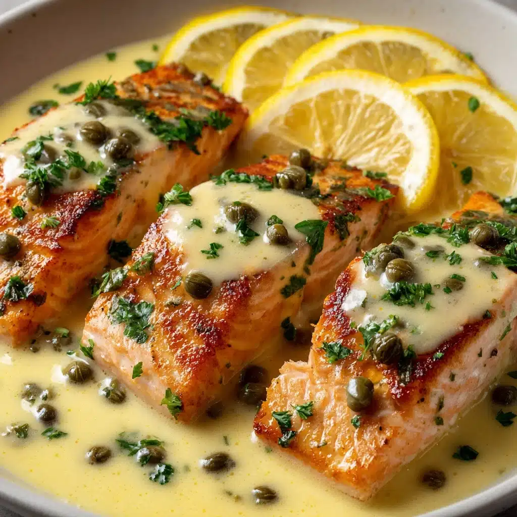 One-Pan Creamy Lemon Caper Butter Salmon Recipe - Recipe Image