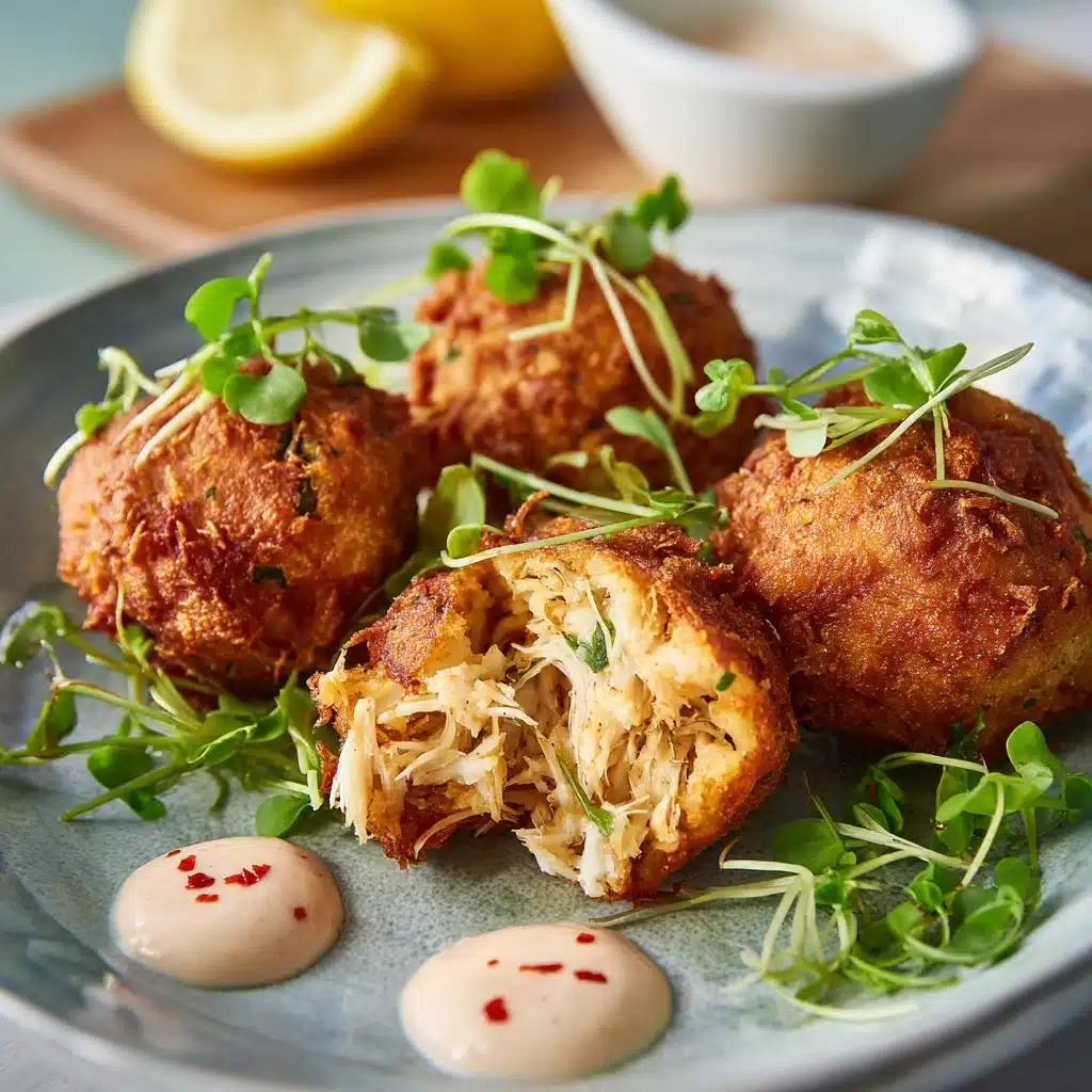 Crab Beignets with Remoulade Dipping Sauce Recipe - Recipe Image