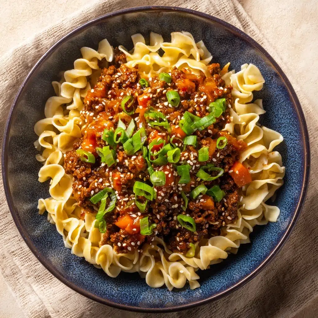 Mongolian Ground Beef Noodles Recipe - Recipe Image