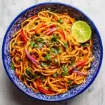 Creamy Peanut Noodles with Crunchy Veggies and Lime Recipe