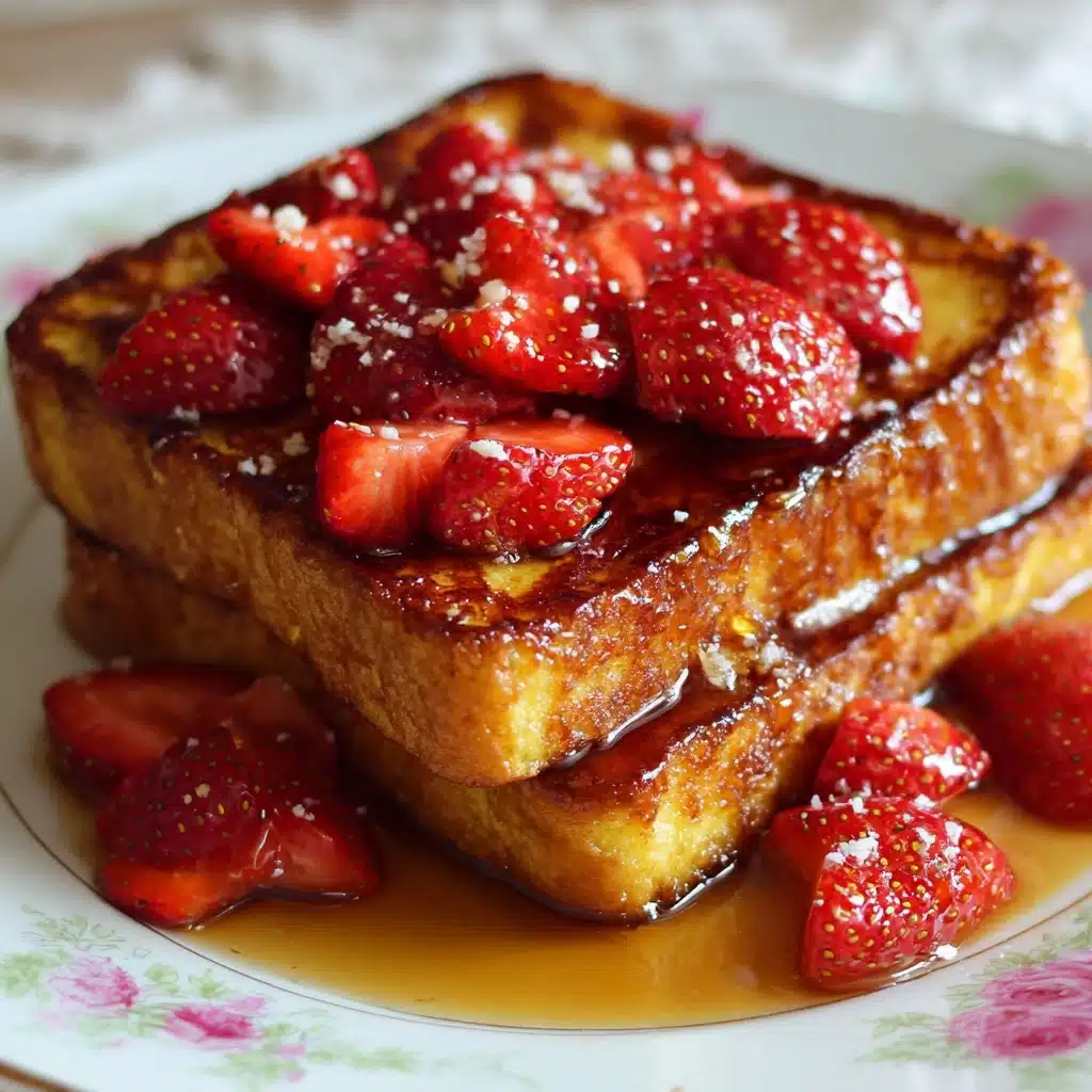Creamy Strawberry Cheesecake Stuffed French Toast Recipe - Recipe Image