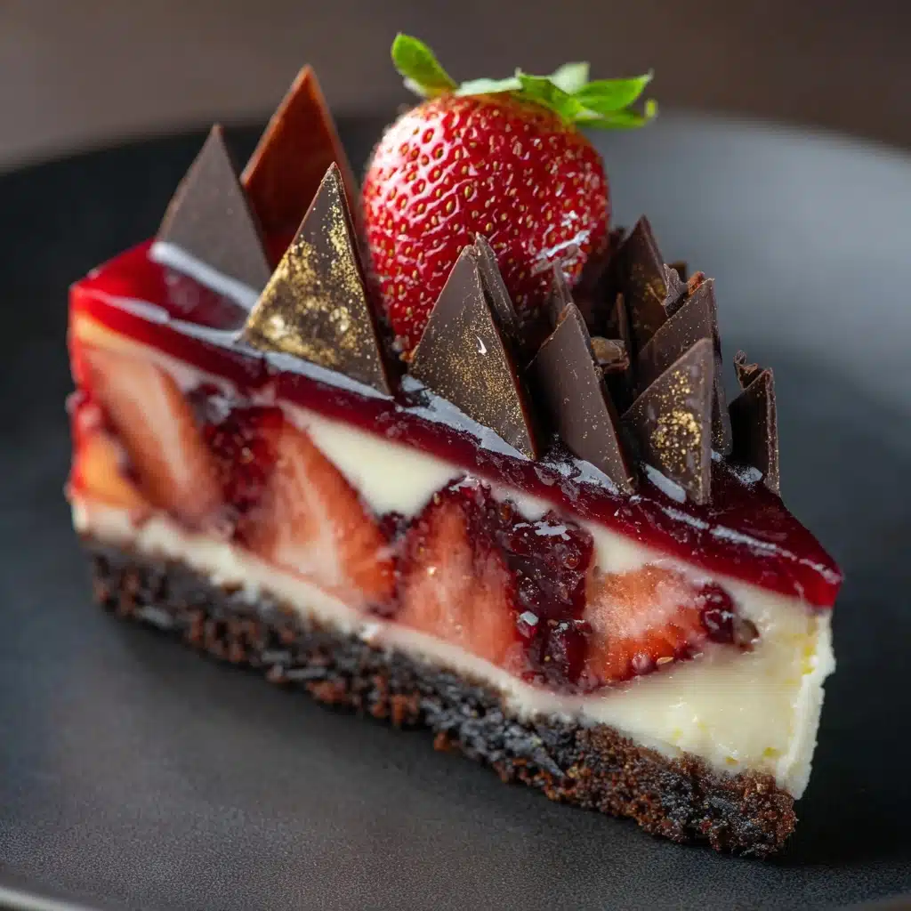 Chocolate Strawberry Swirl Cheesecake Recipe - Recipe Image
