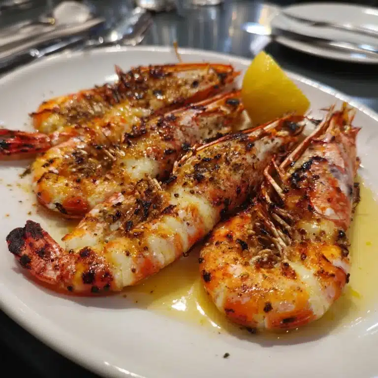 Char-Grilled King Prawns with Lemon Recipe