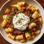 Grandma’s Meat Sauce Pasta with Burrata Recipe