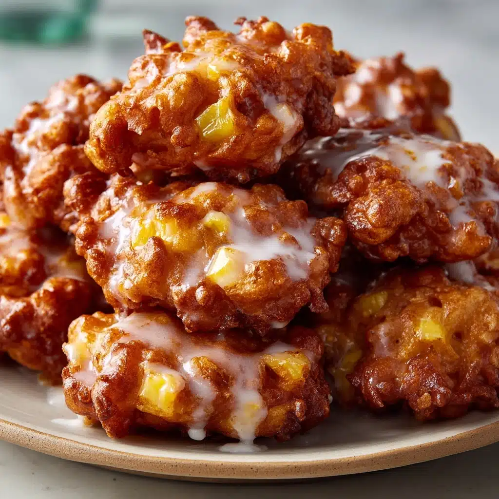 Soft Cinnamon Apple Fritters with Vanilla Glaze Recipe - Recipe Image