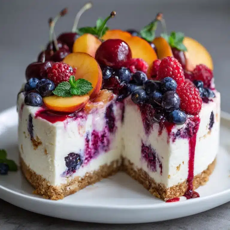 Summer Berry and Peach Cheesecake Recipe