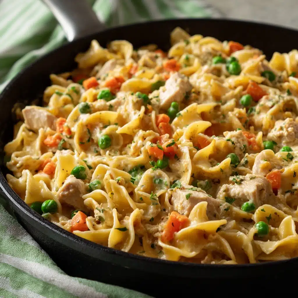 Chicken Pot Pie Noodle Skillet Recipe - Recipe Image