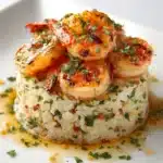 Garlic Butter Shrimp and Rice Stack Recipe