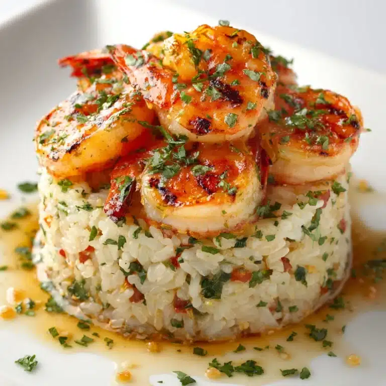 Garlic Butter Shrimp and Rice Stack Recipe