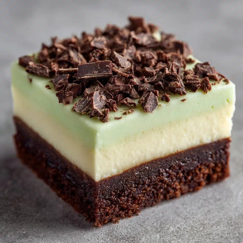 Grasshopper Cheesecake Bars Recipe - Recipe Image