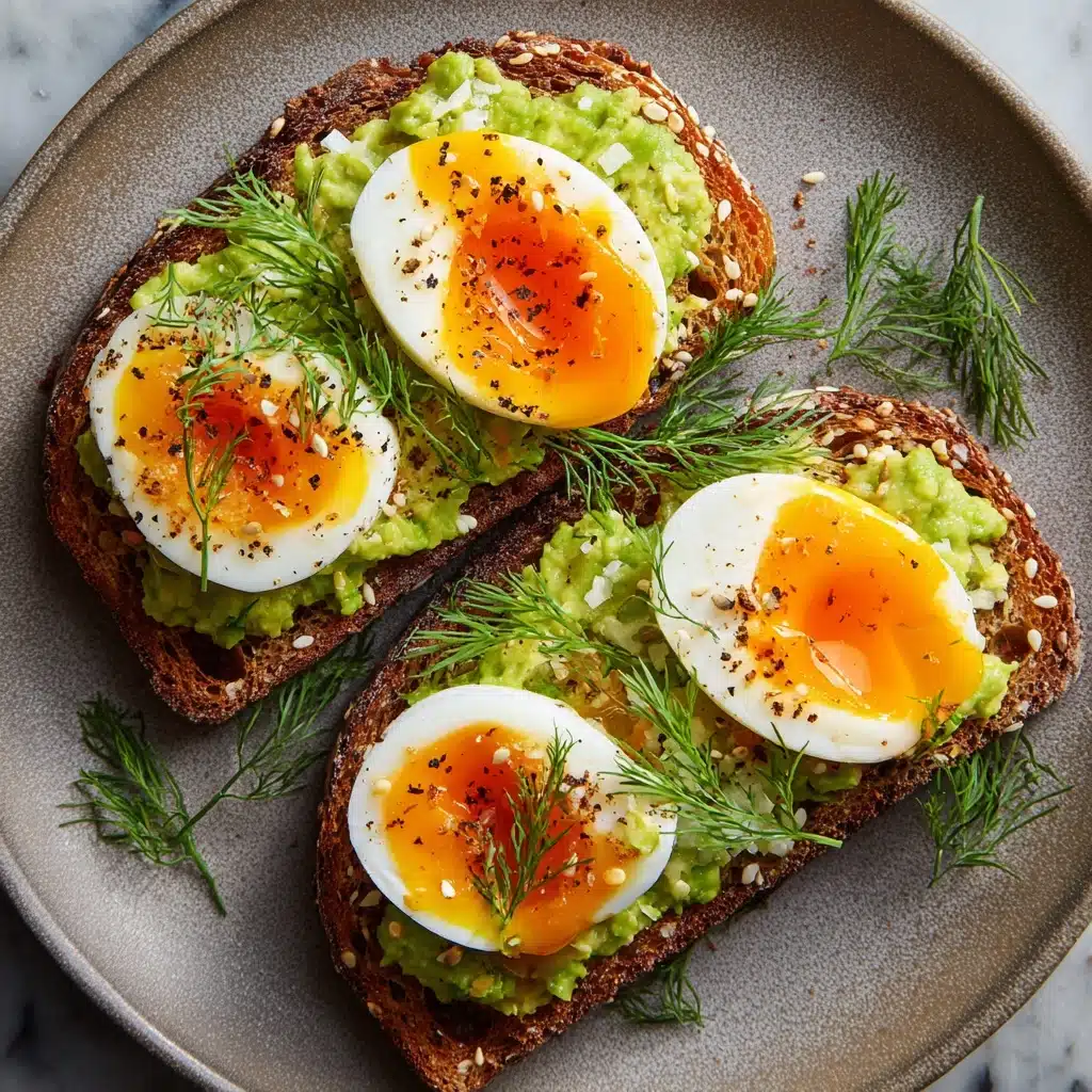 Avocado Toast with Soft-Boiled Eggs and Dill Recipe - Recipe Image