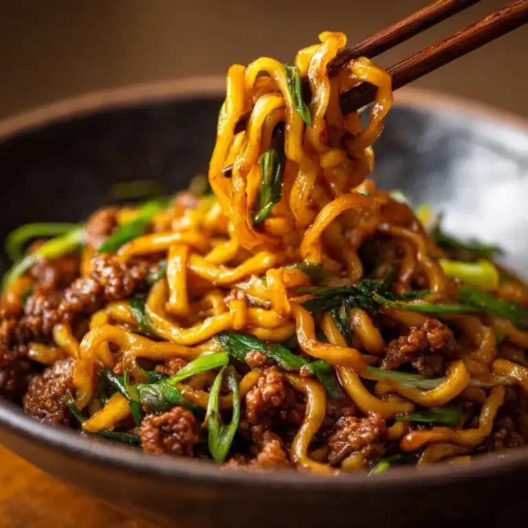 Mongolian Ground Beef Noodles Recipe