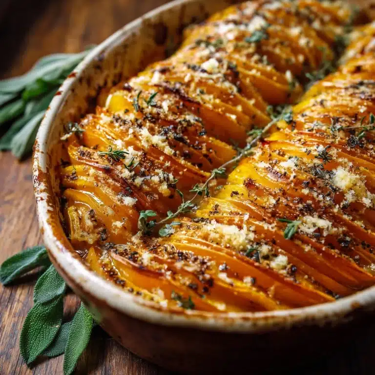 Roasted Hasselback Butternut Squash with Sage Butter Recipe