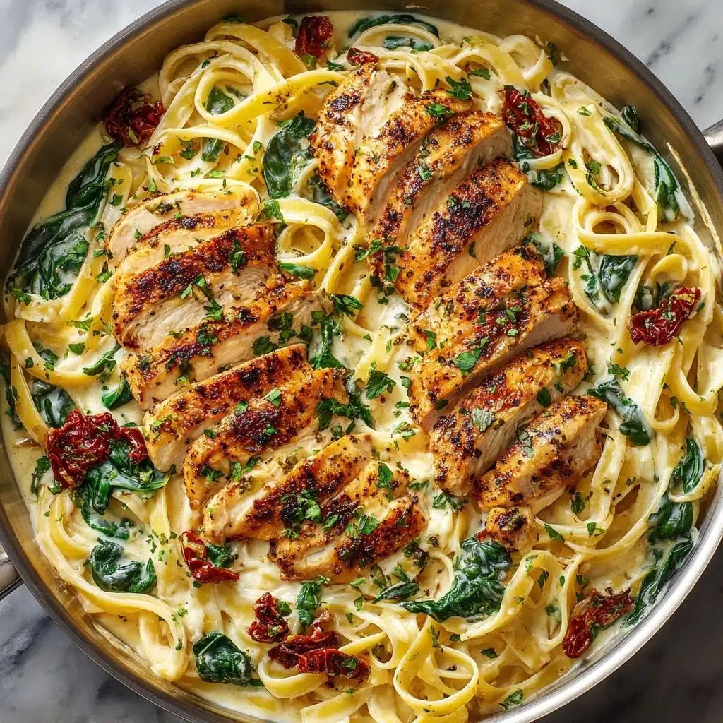 Creamy Chicken Pasta with Spinach and Sun-Dried Tomatoes Recipe
