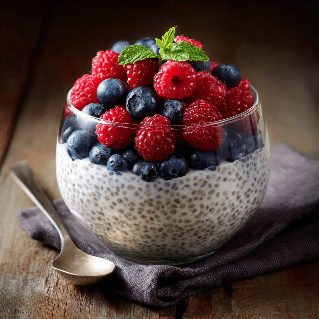 **Chia Seed Pudding with Coconut Milk and Berries** Recipe - Recipe Image