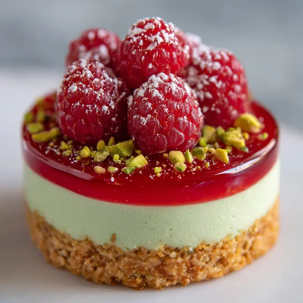 Raspberry Pistachio Mousse Cakes Recipe - Recipe Image