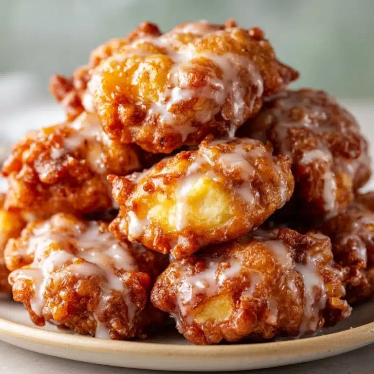 Soft Cinnamon Apple Fritters with Vanilla Glaze Recipe