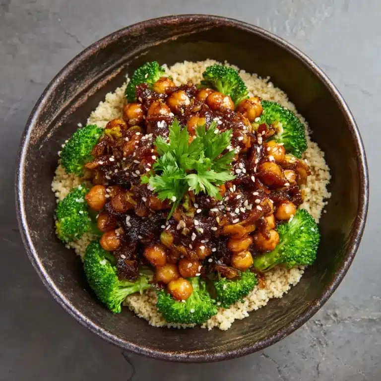 Sticky Sesame Chickpeas & Broccoli Recipe