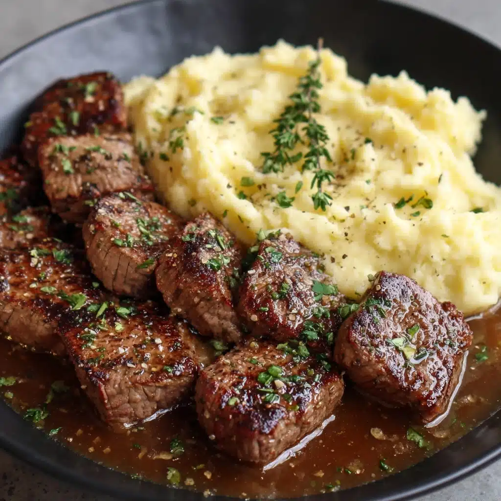Garlic Butter Steak Bites and Mash Recipe