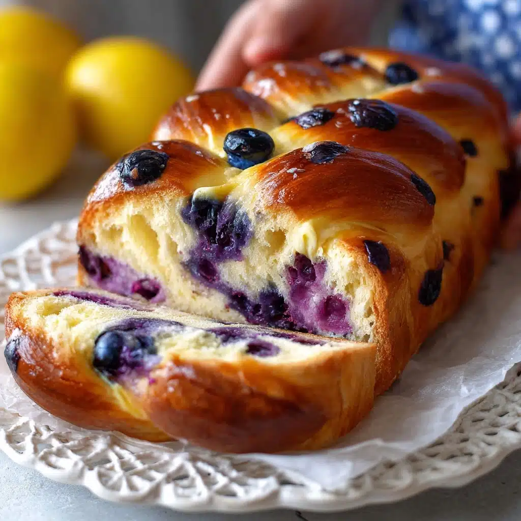 Lemon Blueberry Cream Cheese Sourdough Bread Recipe - Recipe Image