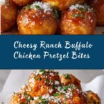Cheesy Ranch Buffalo Chicken Pretzel Bites Recipe