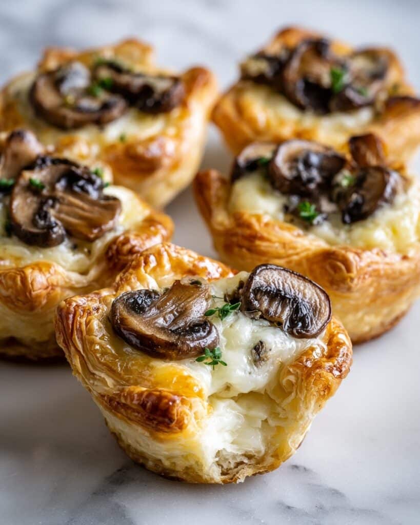 Mushroom Cheese Puff Bites Recipe