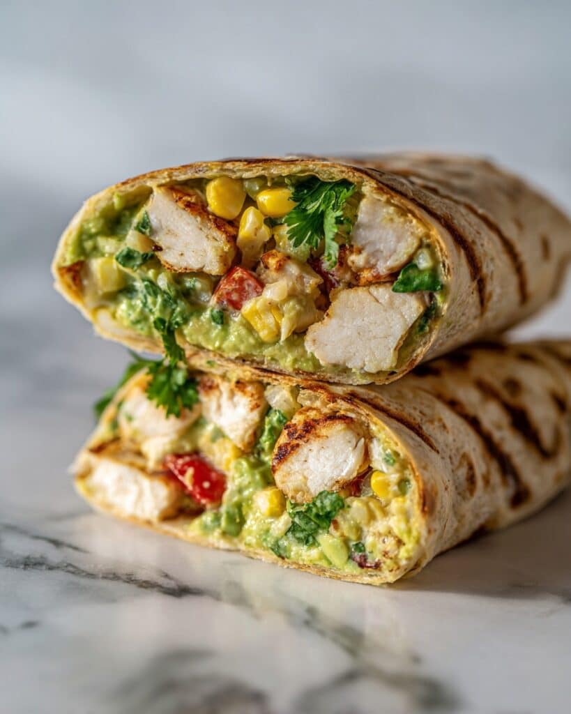Chicken Avocado Ranch Burritos with Lime Wedges Recipe