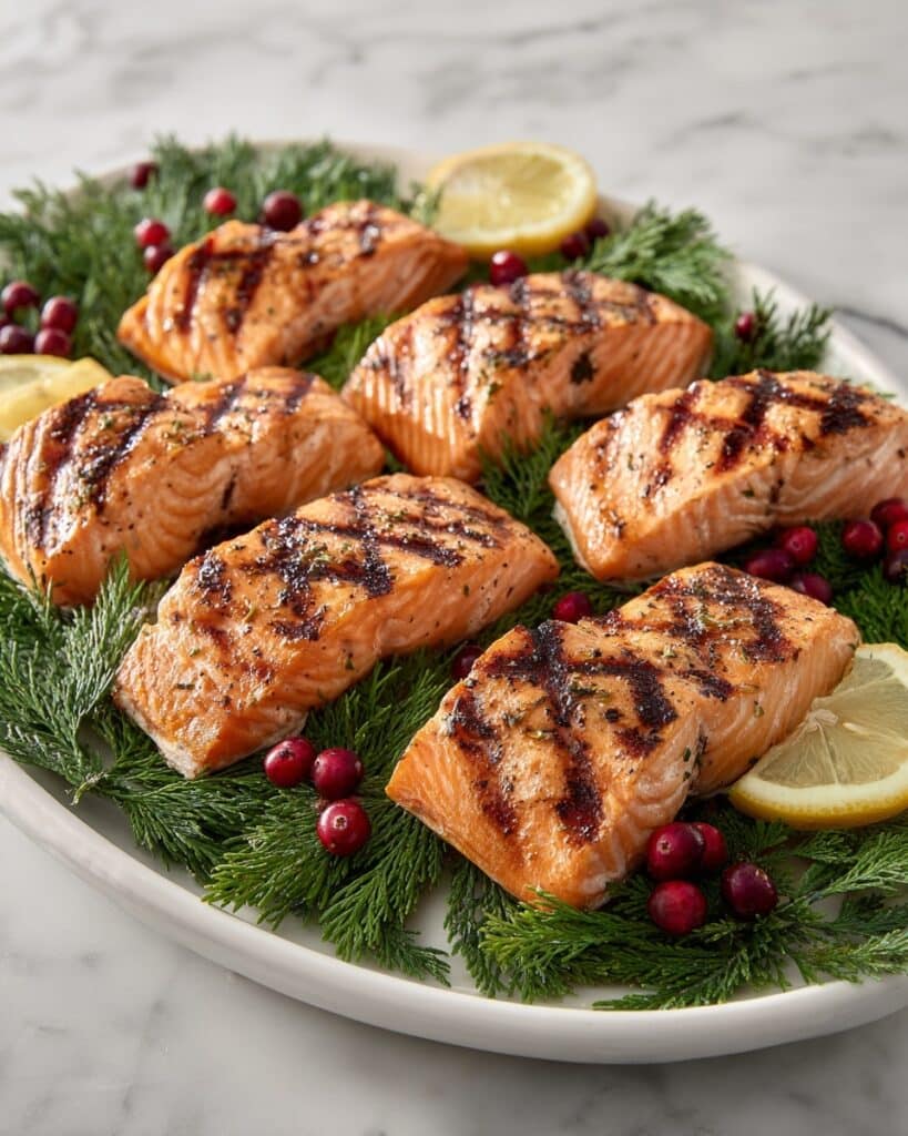 Christmas Salmon with Pomegranate and Pistachios Recipe