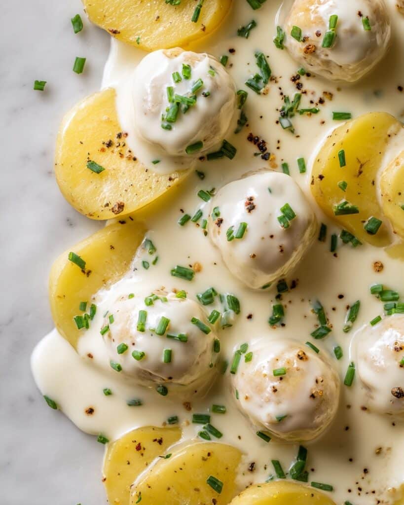Creamy Garlic Baby Potatoes Recipe